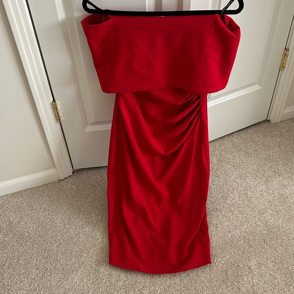 Vince Camuto red strapless dress